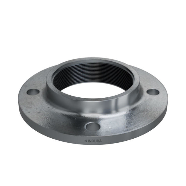 Flanges, HDG, Sort, EN 1092-1, Gevindflange, T:13, PN6, B1, DN100, 4", P250GH, 1.0460, 