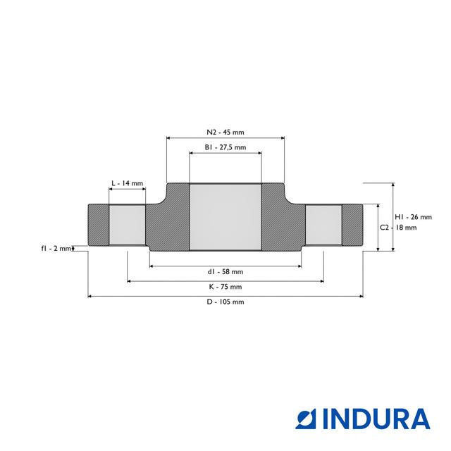 Hubbed slip-on flange