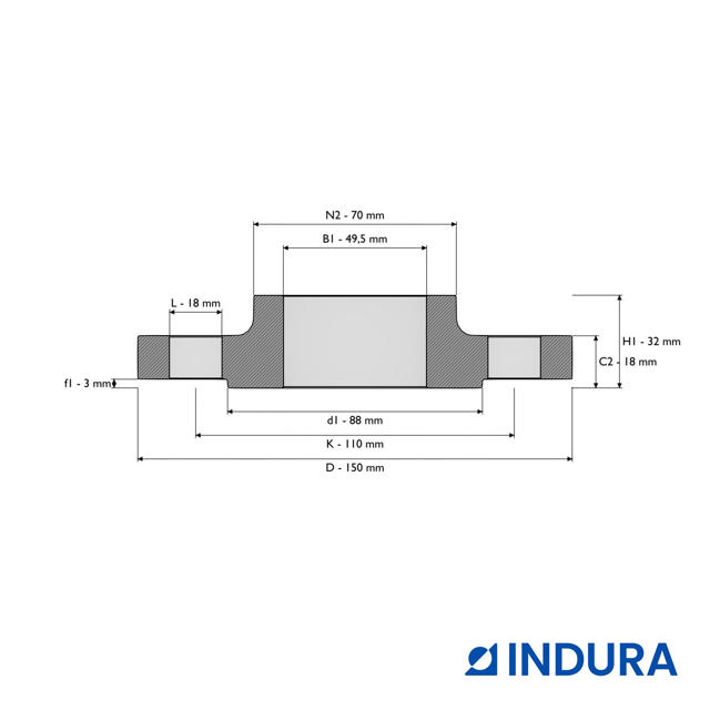 Hubbed slip-on flange