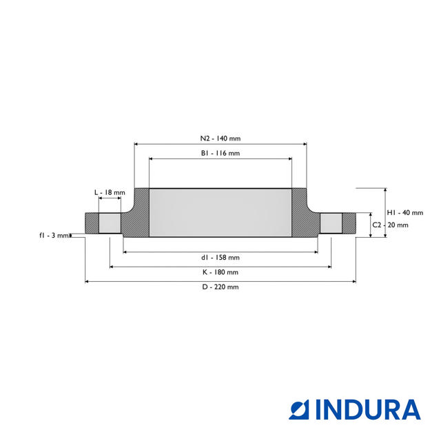 Hubbed slip-on flange