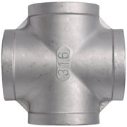 Threaded Fitting, Rustfri, ISO 4144, Kryds, 3/8", AISI316