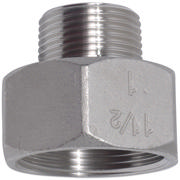 Threaded Fitting, Rustfri, ISO 4144, Spidsmuffe, 1/2"/3/8", AISI316