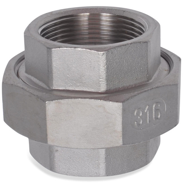 Threaded Fitting, Rustfri, ISO 4144, Union m/konisk tæt., 1/8", AISI316